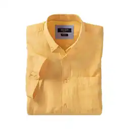 Netto Marken-Discount Franco Bettoni Herren Leinen-Baumwollhemd / sonnengelb / Größe 45/46 Angebot