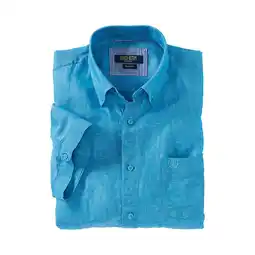 Netto Marken-Discount Franco Bettoni Herren Leinen-Baumwollhemd / türkis / Größe 39/40 Angebot