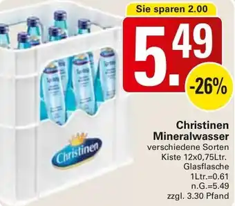 WEZ Christinen Mineralwasser Angebot