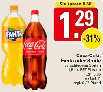 WEZ Coca-Cola, Fanta oder Sprite Angebot
