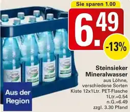 WEZ Steinsieker Mineralwasser Angebot