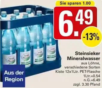 WEZ Steinsieker Mineralwasser Angebot