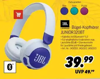 MEDIMAX JBL Bügel-Kopfhörer JUNIOR320BT Angebot