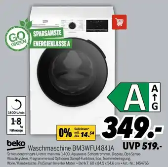 MEDIMAX beko Waschmaschine BM3WFU4841A Angebot