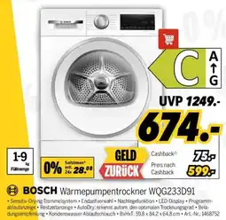 MEDIMAX BOSCH Wärmepumpentrockner WQG233D91 Angebot