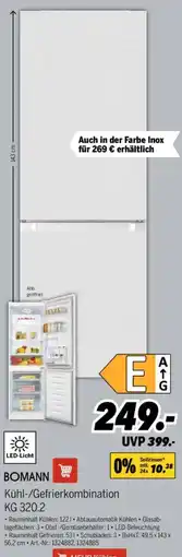 MEDIMAX BOMANN Kühl-/Gefrierkombination KG 320.2 Angebot