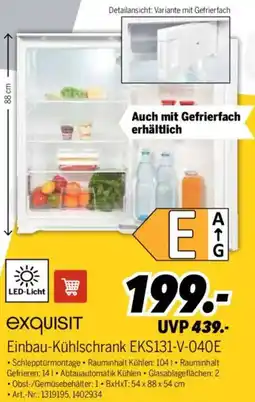 MEDIMAX exquisit Einbau-Kühlschrank EKS131-V-040E Angebot