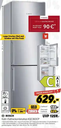 MEDIMAX BOSCH Kühl-/Gefrierkombination KGE36EICP Angebot