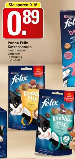 WEZ Purina Felix Katzensnacks Angebot