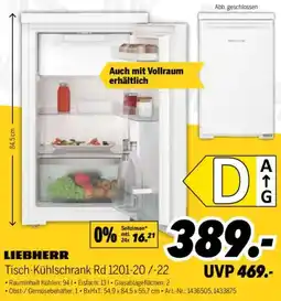 MEDIMAX LIEBHERR Tisch-Kühlschrank Rd 1201-20/-22 Angebot