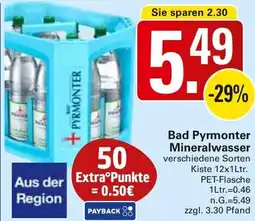 WEZ Bad Pyrmonter Mineralwasser Angebot