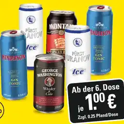 WEZ George Washington, Fürst Uranov, Henderson oder Montajo Mixgetränke Angebot