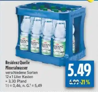 diska Residenz Quelle Mineralwasser Angebot
