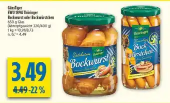 diska Günstiger EWU 1894 Thüringer Bockwurst oder Bockwürstchen Angebot
