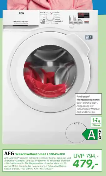 EP AEG Waschvollautomat L6FB4347EP Angebot