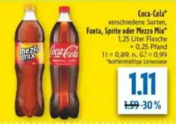 diska Coca-Cola, Fanta, Sprite oder Mezzo Mix Angebot