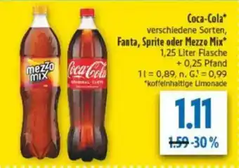 diska Coca-Cola, Fanta, Sprite oder Mezzo Mix Angebot