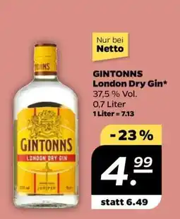 NETTO GINTONNS London Dry Gin Angebot
