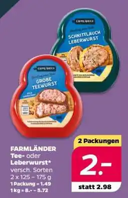 NETTO FARMLÄNDER Tee- oder Leberwurst Angebot