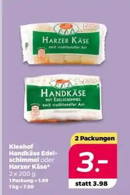 NETTO Kleehof Handkäse Edelschimmel oder Harzer Käse Angebot