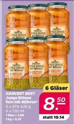 NETTO HARVEST BEST junge Erbsen fein mit Möhren Angebot