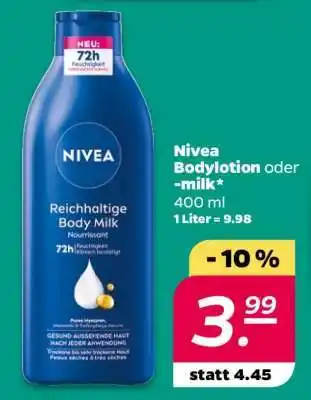 NETTO Nivea Bodylotion oder -milk Angebot