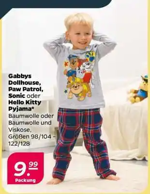 NETTO Gabbys Dollhouse, Paw Patrol, Sonic oder Hello Kitty Pyjama Angebot