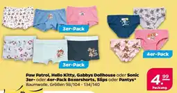 NETTO Paw Patrol, Hello Kitty, Gabbys Dollhouse oder Sonic Boxershorts, Slips oder Pantys Angebot