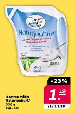 NETTO Hemme Milch Naturjoghurt Angebot