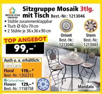 Norma Sitzgruppe Mosaik 3tlg. mit Tisch Angebot