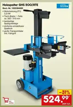 Netto Marken-Discount Holzspalter GHS 500/8TE Angebot