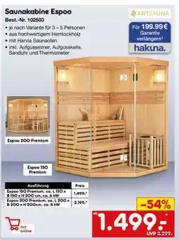 Netto Marken-Discount Saunakabine Espoo Angebot