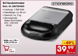 Netto Marken-Discount 3in1 Sandwichmaker Angebot