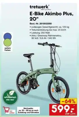 Netto Marken-Discount E-Bike Akimbo Plus, 20 Angebot