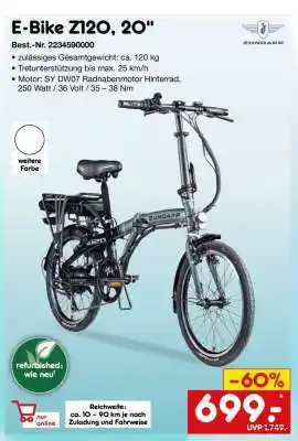 Netto Marken-Discount E-Bike Z120, 20 Angebot