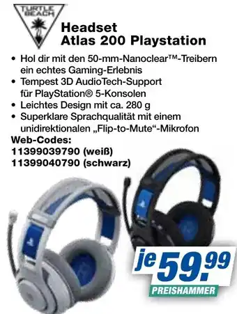 expert Techno Land TURTLE BEACH Headset Atlas 200 Playstation Angebot