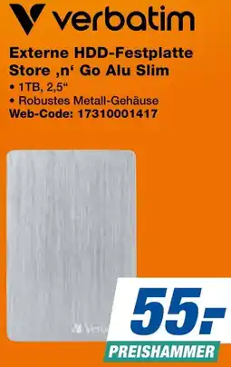 expert Techno Land Verbatim Externe HDD-Festplatte Store,n' Go Alu Slim Angebot