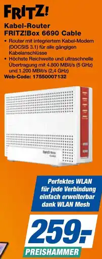 expert Techno Land Kabel-Router FRITZ!Box 6690 Cable Angebot