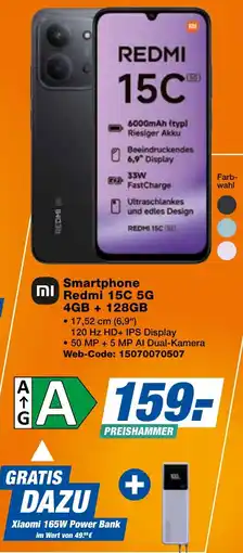 expert Techno Land Smartphone Redmi 15C 5G 4GB + 128GB Angebot