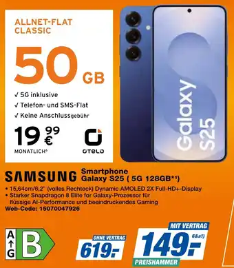 expert Techno Land SAMSUNG Galaxy S25 (5G 128GB) Angebot