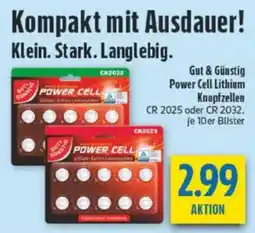 diska Gut & Günstig Power Cell Lithium Knopfzellen Angebot