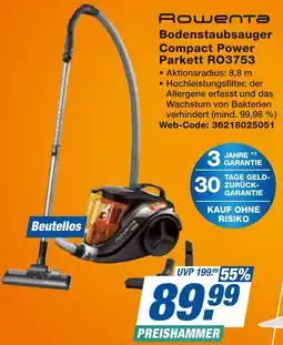 expert Techno Land Rowenta Bodenstaubsauger Compact Power Parkett RO3753 Angebot
