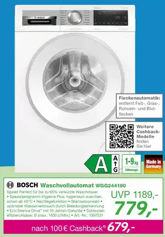 EP BOSCH Waschvollautomat WGG244190 Angebot