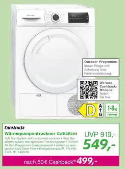 EP Constructa Wärmepumpentrockner CWK3R204 Angebot