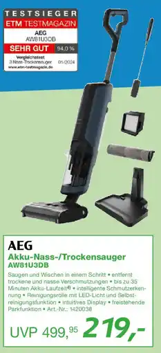 EP AEG Akku-Nass-/Trockensauger AW81U3DB Angebot