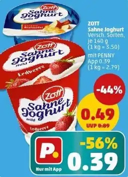 PENNY ZOTT Sahne Joghurt Angebot