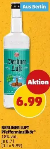 PENNY BERLINER LUFT Pfefferminzlikör Angebot