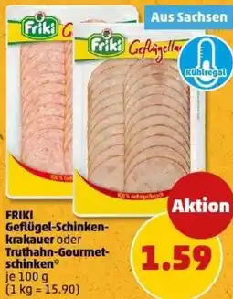 PENNY FRIKI Geflügel-Schinkenkrakauer oder Truthahn Gourmetschinken Angebot