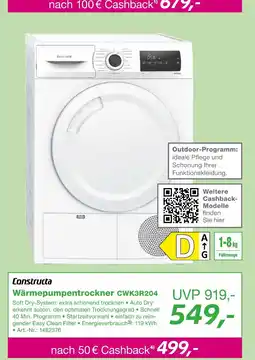 EP Constructa wärmepumpentrockner cwk3r204 Angebot