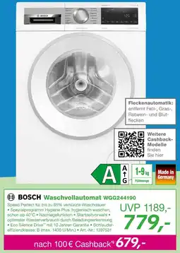 EP Bosch waschvollautomat wgg244190 Angebot